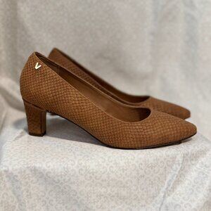 Vionic Madison Mia Heels Brown Snake Leather Size 7.5
